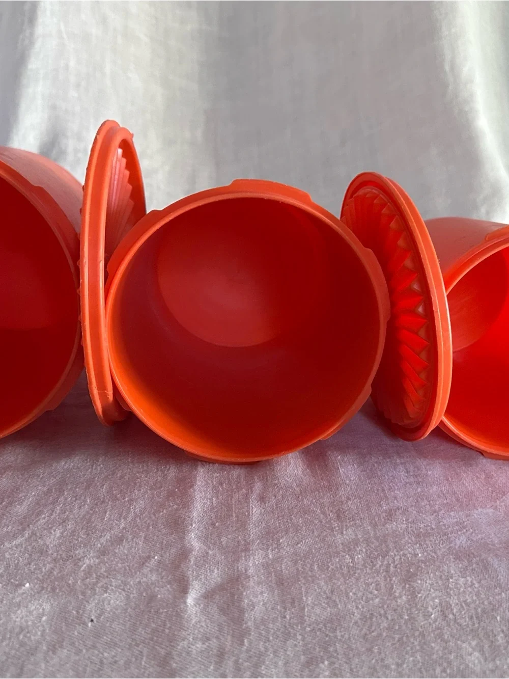 Vintage Orange Tupperware Servalier Canisters
